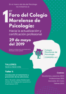 Taller: Introducción al tratamiento y prevención de las adicciones